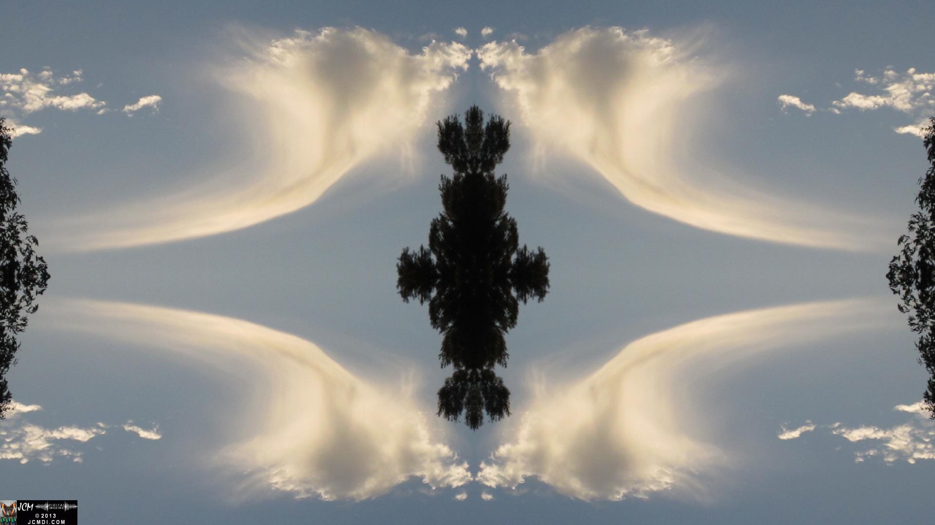Quadroscopic Angel/Ghost clouds and sunset